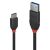 LINDY CAVO USB 3.1 TIPO C A A 3A BLACK LINE, 0.5M